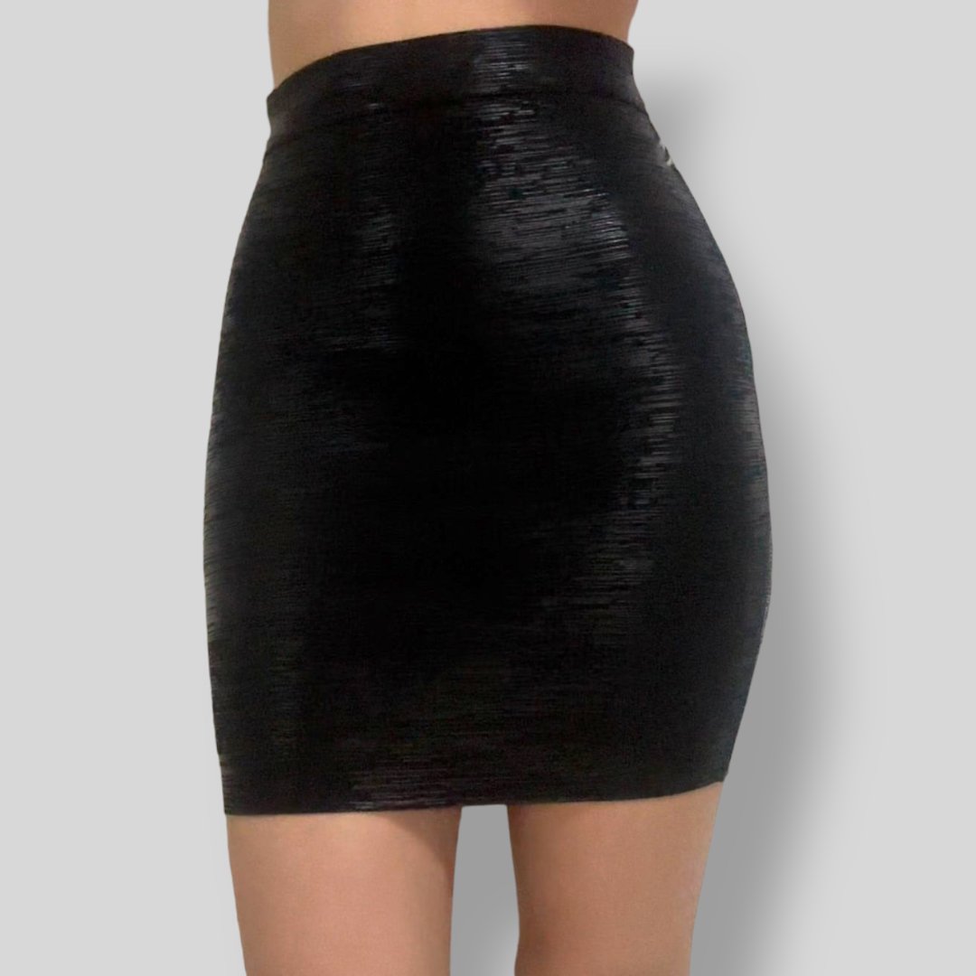 Bandage Skirt Mini - Black & Liquid Black - SEXY DRESS CO.
