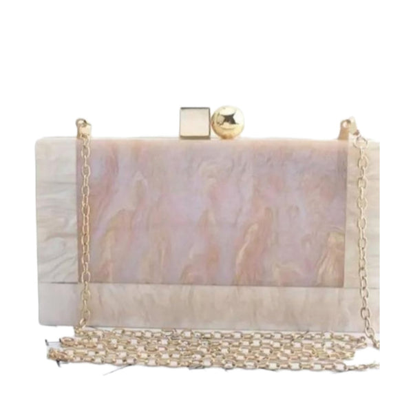 Load image into Gallery viewer, CLUTCH - APRICOT BEIGE MARBLE ACRYLIC - SEXY DRESS CO.
