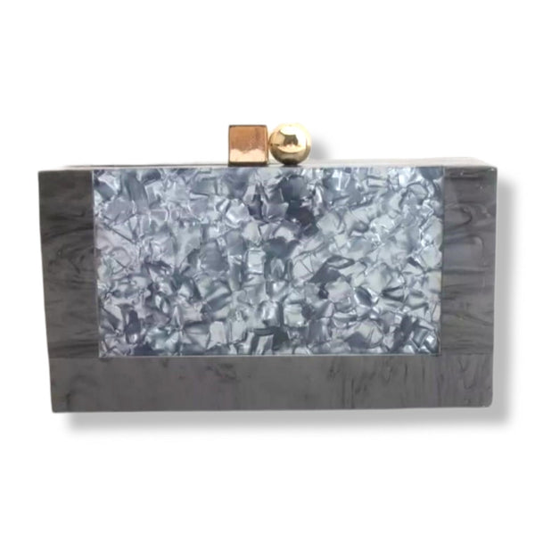 Load image into Gallery viewer, CLUTCH - BLACK MARBLE ACRYLIC - SEXY DRESS CO.
